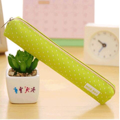 eybag Long canvas pen bag Cute School pencil case small pen case for student pencil bag kawaii School supplies Candy color storage bag