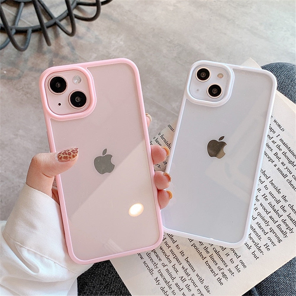 eybag Candy Shockproof Silicone Bumper Phone Case For iPhone 11 12 13 Pro Max X XS XR Max 8 7 Plus Transparent Protection Back Cover