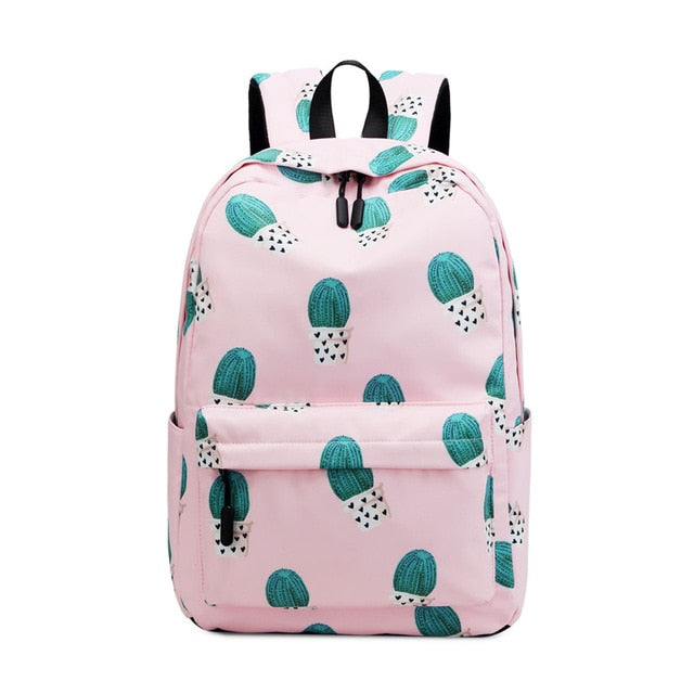 eybag Waterproof Nylon Casual Cactus Printing Women School Backpack For Student Girls Laptop Bag Bookbag Travel Bagpack Mochila