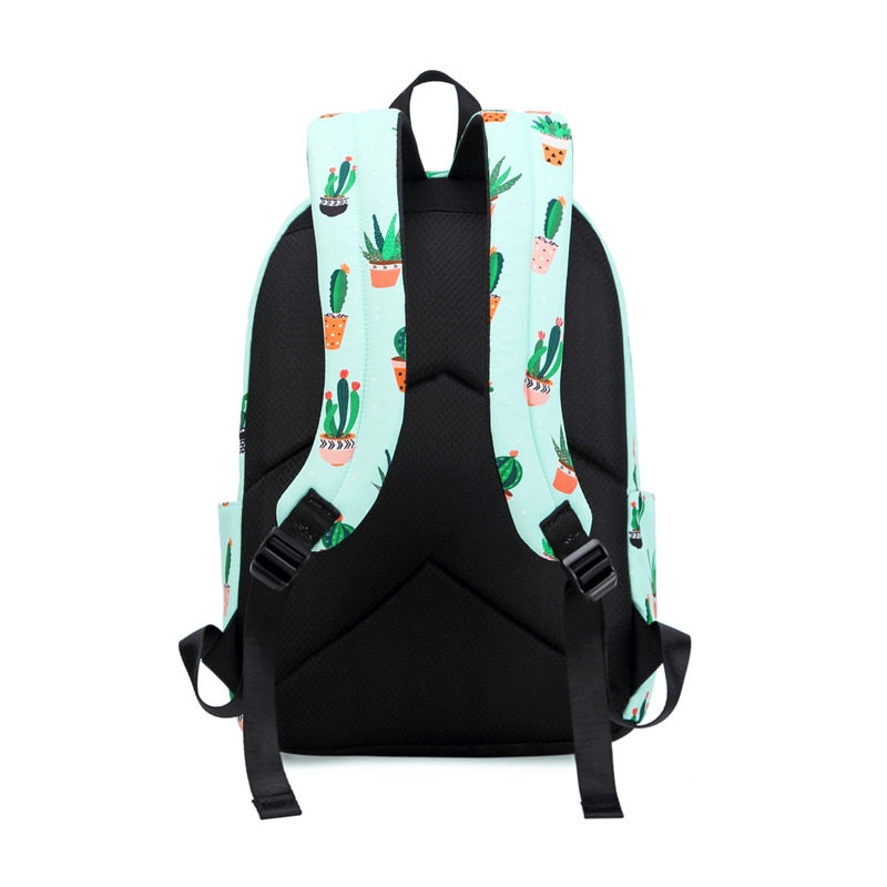 eybag Waterproof Nylon Casual Cactus Printing Women School Backpack For Student Girls Laptop Bag Bookbag Travel Bagpack Mochila