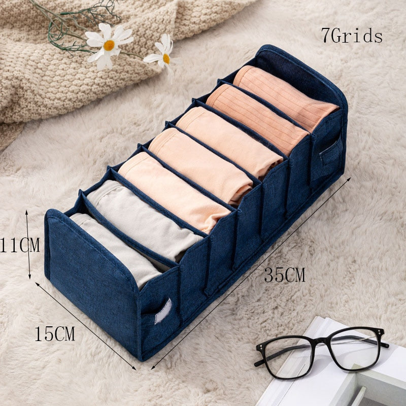 eybag Jeans Sweater Storage Box Foldable Closet Organizer Drawer Divider Organizer For Pants Clothes Underwear Socks Organizer Boxes