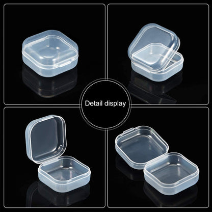 eybag 1-20Pcs Small Boxes Square Transparent Plastic Box Jewelry Storage Case Finishing Container Packaging Storage Box for Earrings