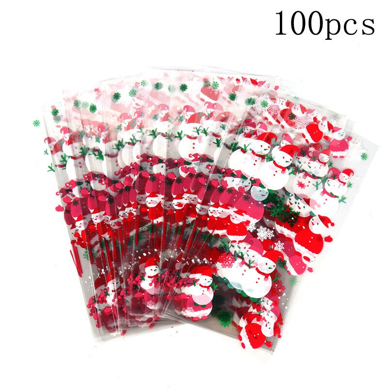 eybag 50/100pcs Plastic Bag DIY Candy Cone Birthday Party Decorations Kid Transprant Cookie Gift Bag Cellophane Packing Bags Christmas