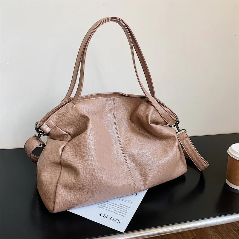 eybag Fashion Women Handbag PU Leather Large Capacity Crossbody Shoulder Bags Solid Female Tote Handbags Versatile Big Lady Hand Bag