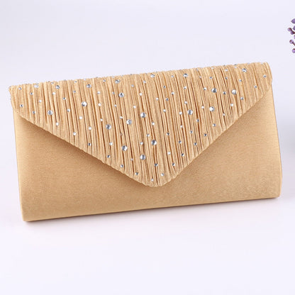 Lkblock Fashion Ladies Glitter Evening Satin Bridal Clutch Diamond Bag Womens Wedding Party Prom Envelope Handbag Party Banquet Bags