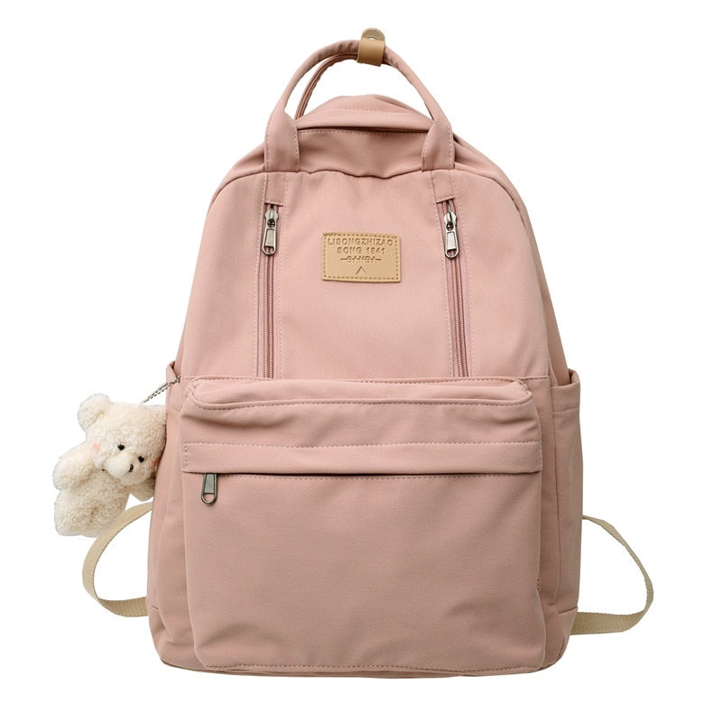 eybag Multifunction Double Zipper Women Backpack Teenager Girls Laptop Backpack Student Shoulder Bag Korean Style Schoolbag