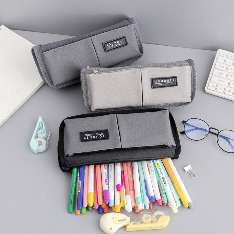 eybag Extended canvas pencil cases School large capacity pencil case boy pencil bag Simple pen case Student stationery bag big pen bag