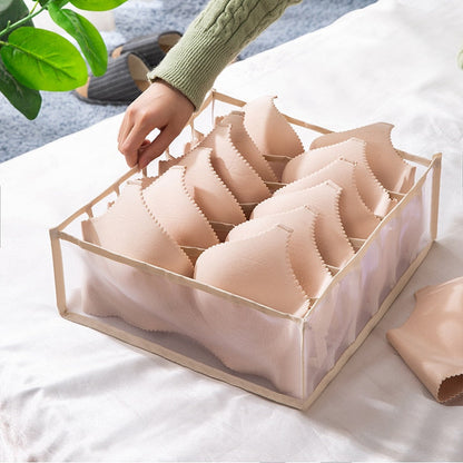 eybag Dormitory closet organizer for socks home separated underwear storage box 7 grids jeans bra organizer foldable drawer organizer