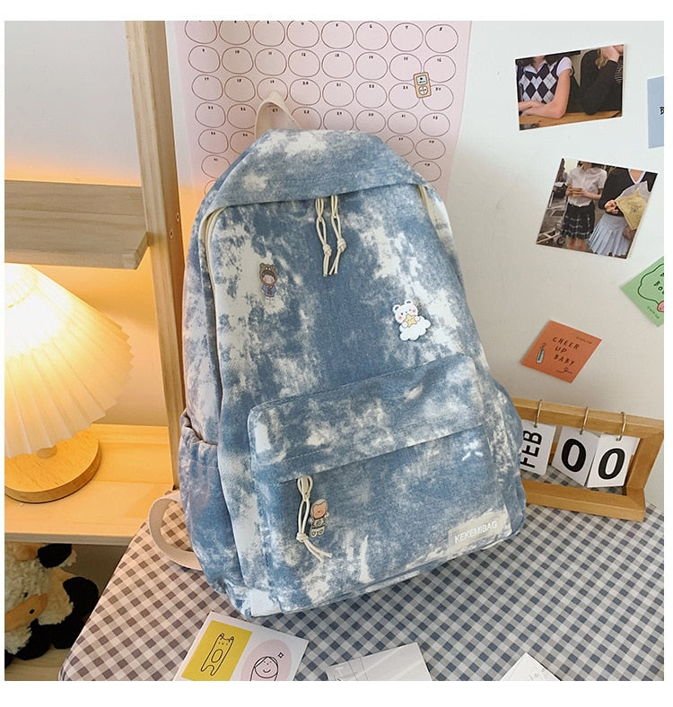 eybag School Backpacks Retro Gradient Women's Backpack Korean Style College Students School Bags for Girls Teenager Female Schoolbag