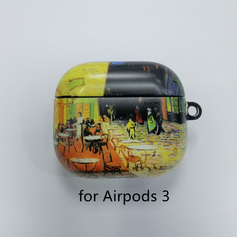 eybag Van Gogh oil painting protective case for Airpods Pro cover bluetooth wireless earphone charging bag for airpod 2 air pod cases