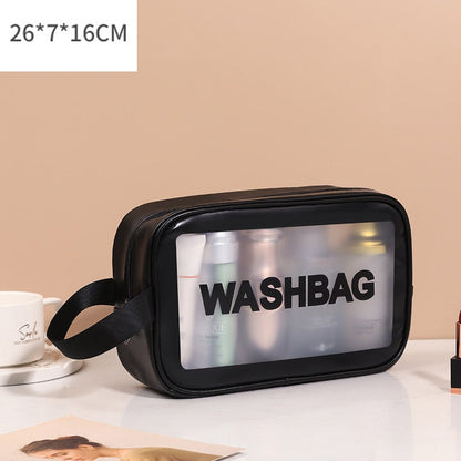 eybag Transparent PVC Women Cosmetic Bag Waterproof Travel Toiletries Storage Organize PU Make Up Bag Female Wash Bag Handbag