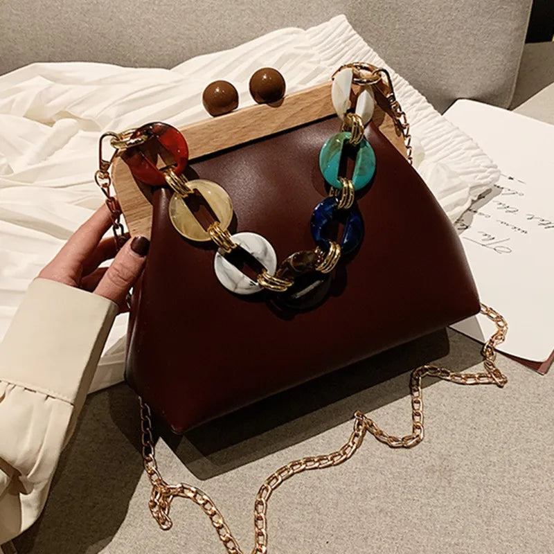 eybag Luxury Designer Acrylic Chain Women Shoulder Crossbody Bags Fashion Handbag Evening Clutches Ladies Messenger Bag Female Purse