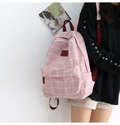 eybag Fashion College School Bag Backpacks for Women Striped Book Packbags for Teenage Girls Men Travel Shoulder Bags Rucksack