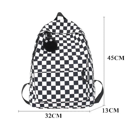 eybag Fashion Girls Plaid Backpack Waterproof Leisure Shoulder Bag Women Laptop Mochila Bookbag Travel Rucksack for Female