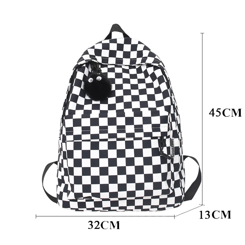 eybag Fashion Girls Plaid Backpack Waterproof Leisure Shoulder Bag Women Laptop Mochila Bookbag Travel Rucksack for Female