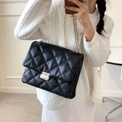 eybag Quilted PU Leather Small Crossbody Bags for Women 2022 Winter Fashion Chain Shoulder Purses Lady Luxury Designer Handbags Clutch