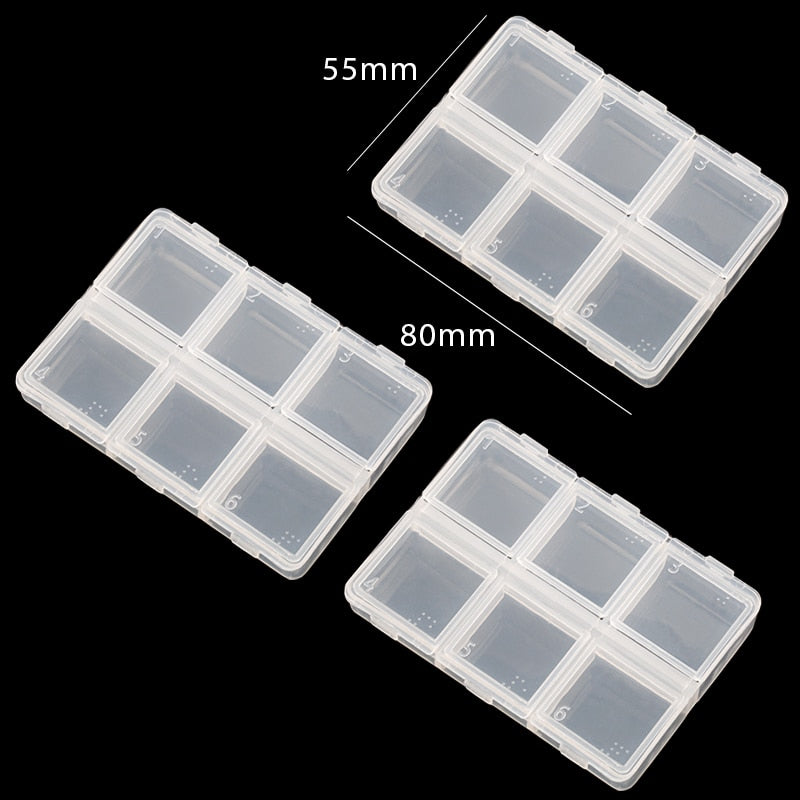 eybag Practical jewelry storage Adjustable Plastic Compartment Storage Box Jewelry Earring Bin Case Container Storage Boxes