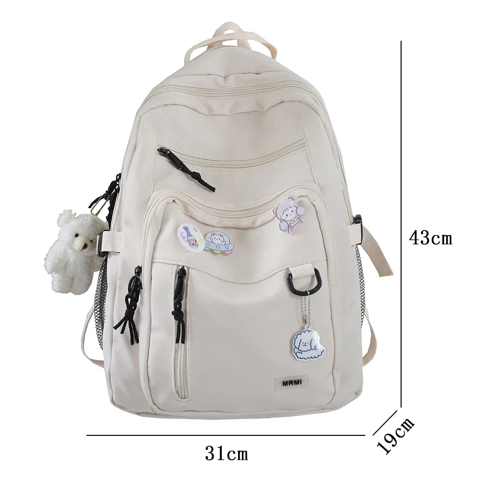 eybag Fashion Big Student Backpack NEW Badge Rucksack Girls School Bag High Capacity Women Backpack Female Cute Leisure Travel Mochila