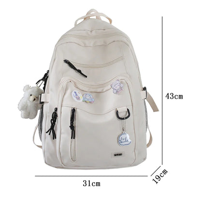 eybag Fashion Big Student Backpack NEW Badge Rucksack Girls School Bag High Capacity Women Backpack Female Cute Leisure Travel Mochila