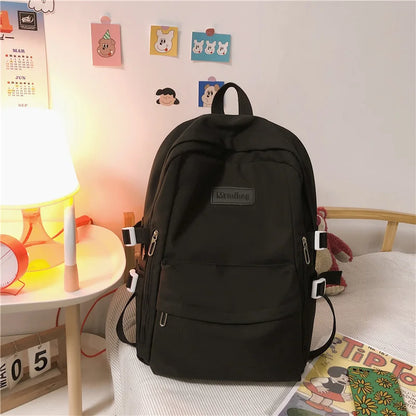 eybag Waterproof Nylon Women Backpack Multi-Pocket Student Rucksack Female Travel Bag Book Schoolbag For Teenage Girl Boys Satchel