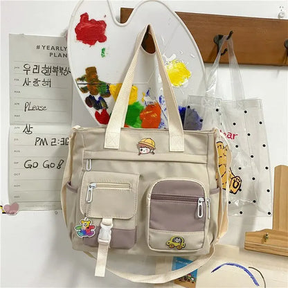 eybag High School Girls Satchels Bags Large-capacity Big Nylon Bag Shoulder Bag For Women Crossbody Bags Women Messenger Bag Bolsa Sac