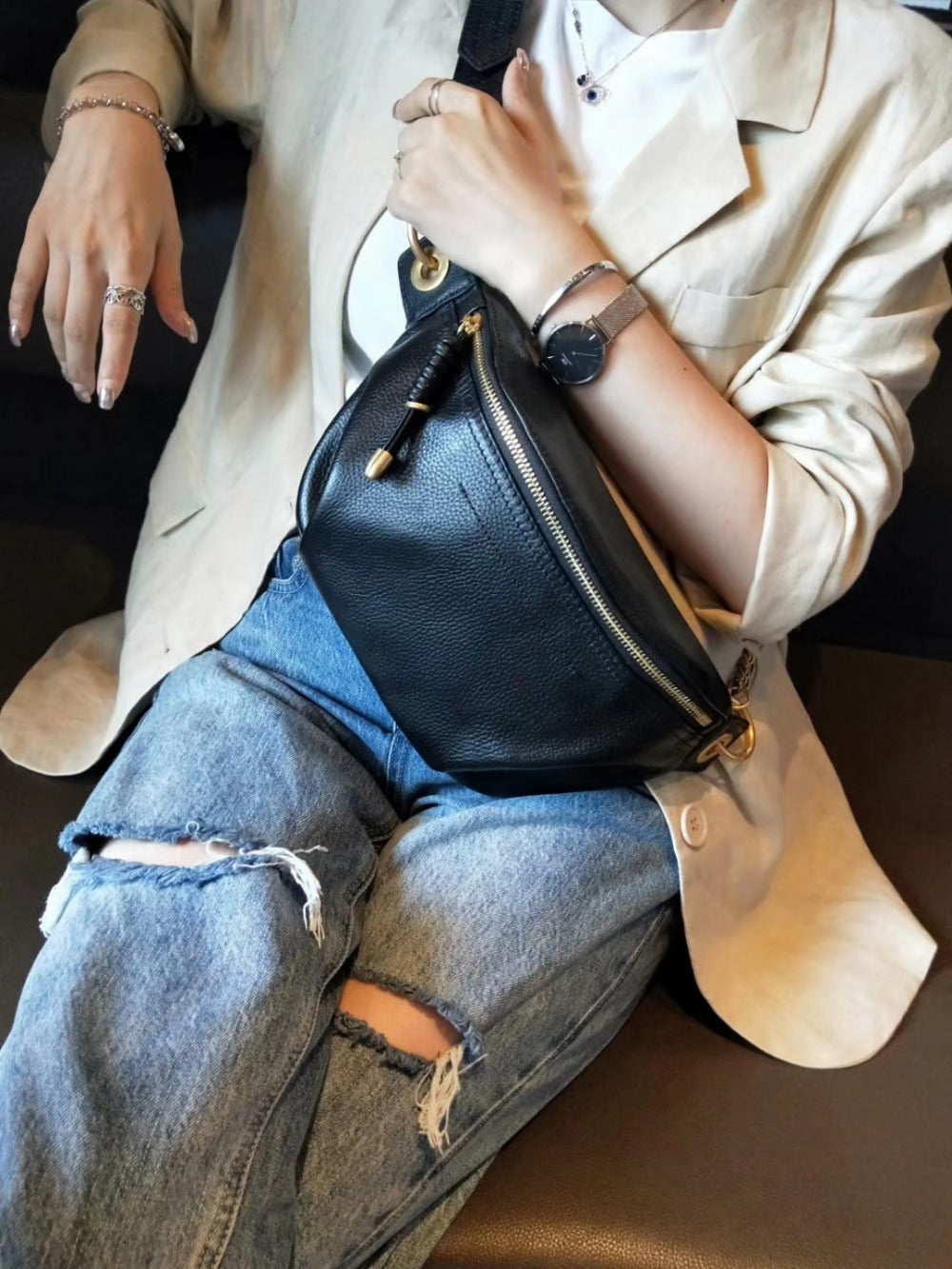 eybag Belt Bag Waist Packs For Women Designer Brand Luxury Bag Quality Female Genuine leather Bag Fanny Pack Bags For Women