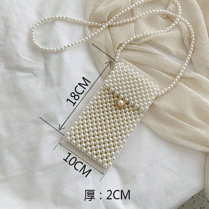 Lkblock Mini Pearl Bag Handmade Vintage EVA Beaded Fashion Banquet Party Shoulder Bag Female 2019 Wedding Bags Luxury Women's Coin Purse