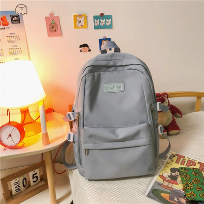 eybag Waterproof Nylon Women Backpack Multi-Pocket Student Rucksack Female Travel Bag Book Schoolbag For Teenage Girl Boys Satchel