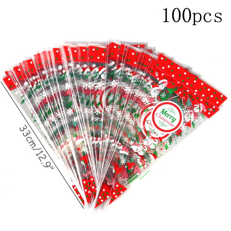 eybag 50/100pcs Plastic Bag DIY Candy Cone Birthday Party Decorations Kid Transprant Cookie Gift Bag Cellophane Packing Bags Christmas