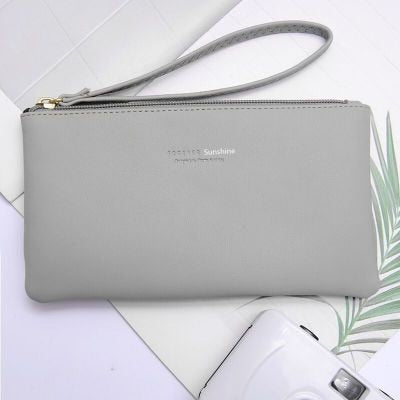 Lkblock Fashion Women Leather Purse Wristband Long Zipper Wallet Coin Purses Clutch Wallet Female Money Card Holder Ladies Handbag