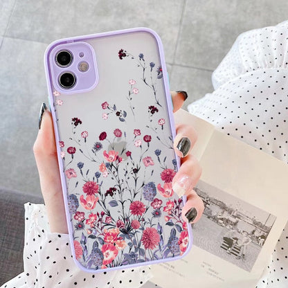 eybag Vintage Leaves Flower Phone Case For iPhone 12 11 13 Pro Max 14 Pro X XR XS Max 8 7 Plus SE Camera Protection Hard PC Coque