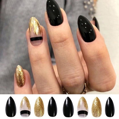 gifts for women hot sale new 24PCS Fake Nails With Glue Rhinestones Long Coffin Flame Press on Nails Detachable French Stick on Nails Art DIY faux ongles