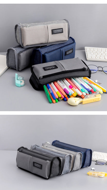 eybag Extended canvas pencil cases School large capacity pencil case boy pencil bag Simple pen case Student stationery bag big pen bag