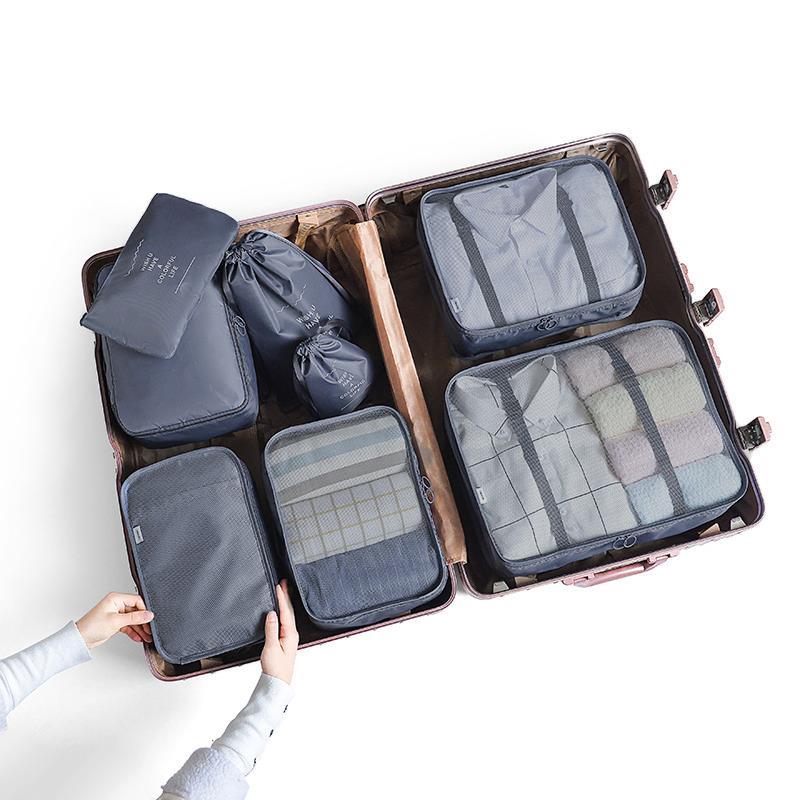 eybag 8/6/1 pieces Set Travel Organizer Storage Bags Suitcase Packing Set Storage Cases Portable Luggage Organizer Clothe Shoe Pouch