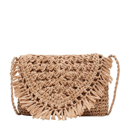 eybag Bohemian Hollow Tassel Rattan Women Shoulder Bags Wicker Woven Crossbody Bags Summer Beach Straw Bag Lady Clutches Female Purses