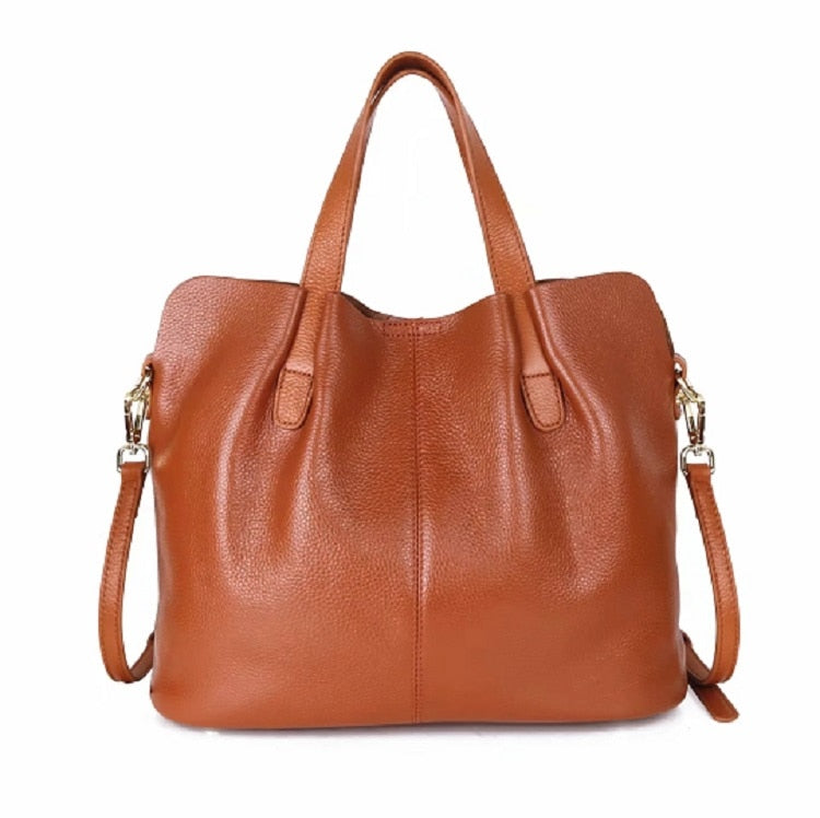 Lkblock Genuine Leather Women's Bag Fashion Commute Handbags Solid Color Tote Messenger Luxury Designer Shoulder Cossbody Bags Female