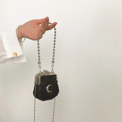 eybag Fashion Chain Y2k Cool Girls Shell Crossbody Bags Retro Design Women Mini Coin Purse Handbags Vintage Ladies Small Shoulder Bag