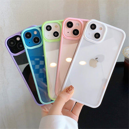 eybag Candy Shockproof Silicone Bumper Phone Case For iPhone 11 12 13 Pro Max X XS XR Max 8 7 Plus Transparent Protection Back Cover