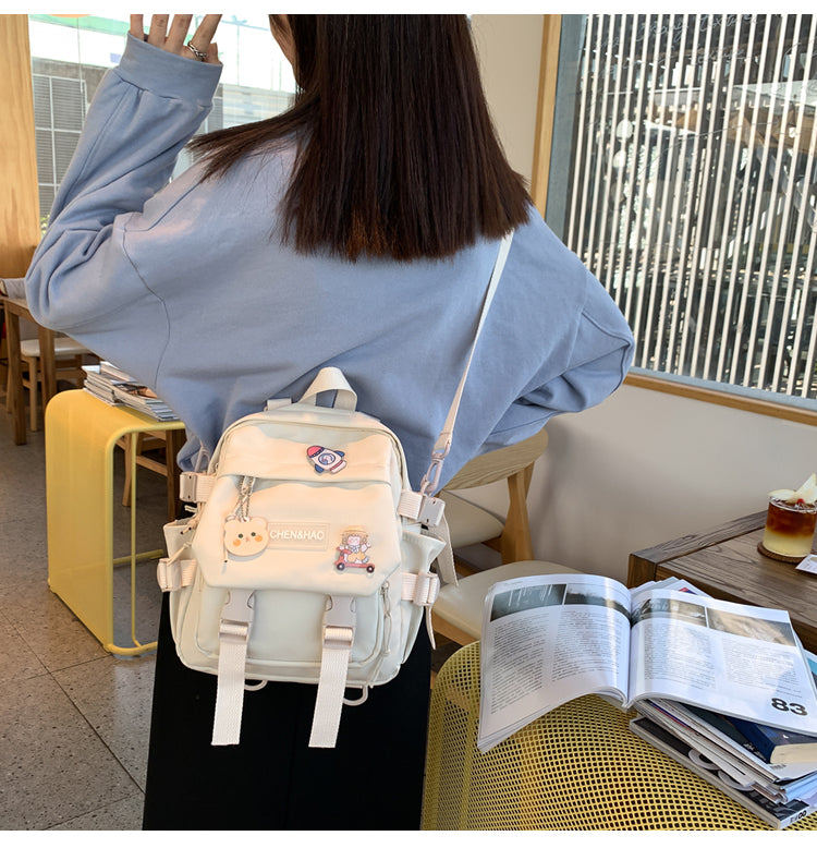 eybag Small Women's Backpack Girls School Bag Waterproof Nylon Fashion Japanese Casual Young Girl's Bag Female Mini