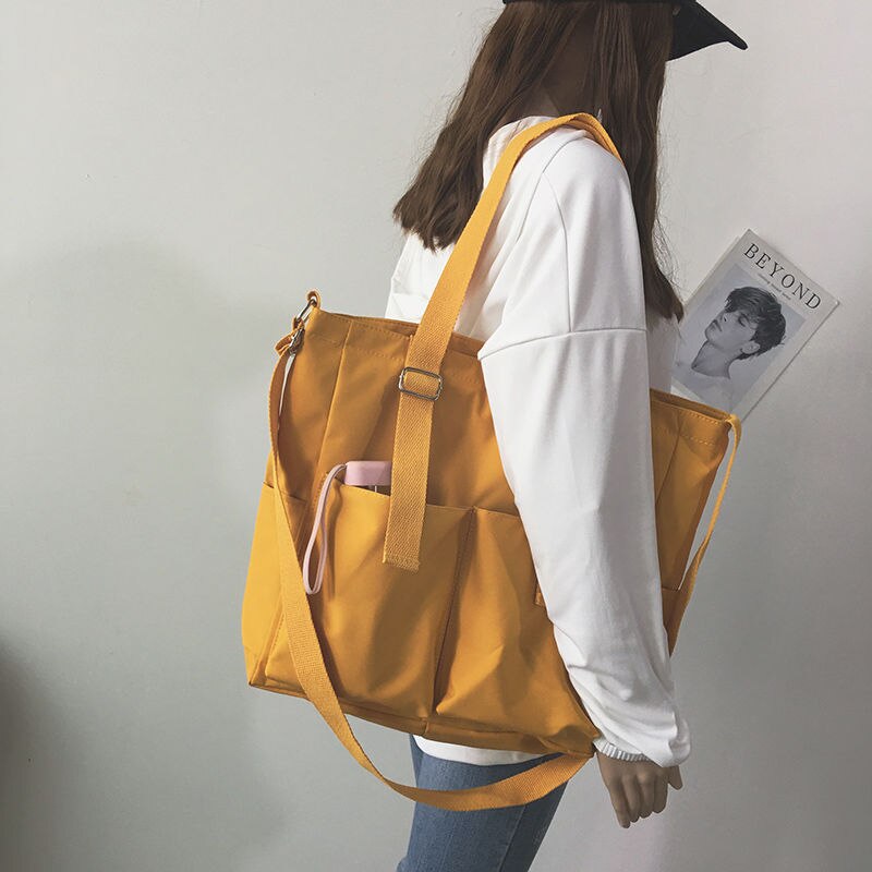 eybag Oxford Large Capacity Canvas Girl Shoulder Hand Bucket Bag Basket Female Crossbody Bags For Women Casual Tote Purses