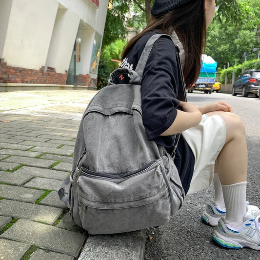 eybag New Female Backpack Fashion Mini Denim Backpacks Woman Students Bags Teen Girl School Bag Youth Women Rucksack Mochila