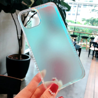 eybag Luxury Matte Laser Aurora Phone Case for iPhone 13 Pro Max 12 11 XS X XR 7 Plus 12 13 Mini Hybrid Ammor Shockproof Back Cover