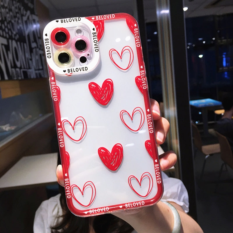 eybag Colorful Cute Wave Poin Clear Phone Case For iPhone 13 Pro MAX 12 11 X XS XR 7 8 Plus Fashion Transparent Soft Shockproof Cover