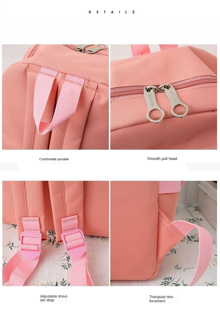 eybag Women Laptop Backpack 4 Pcs Set Harajuku Canvas School Bags For Teenage Girls Kawaii College Student Kids Book Bag Rucksack