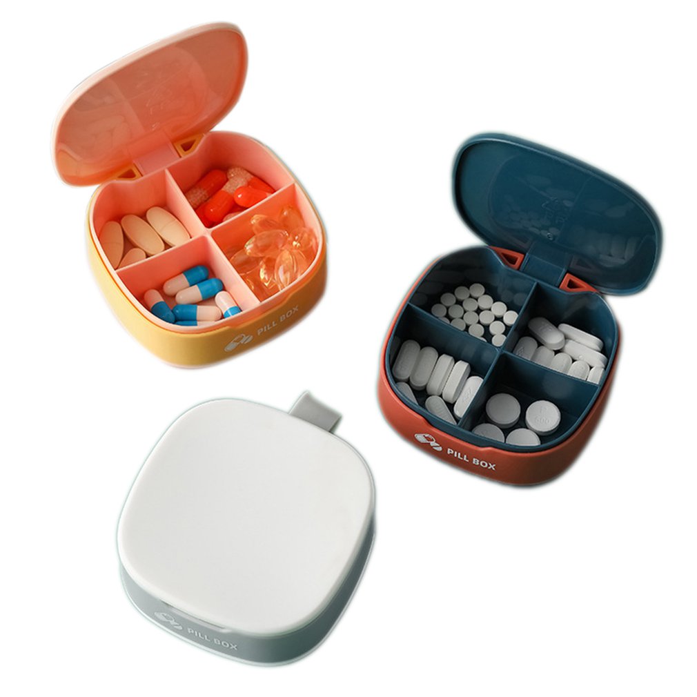 eybag Portable Silicone Mini Dispensing Compartment Storage Box Medicine Pill Box Dispenser Medical Organizer Tablet Box