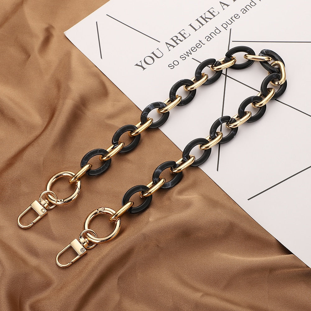 Lkblock New Acrylic Bag Chain Bag Strap Removable Bag Accessories Colourful Women's Resin Chain chain of bags Purse Chain Fishbone chain