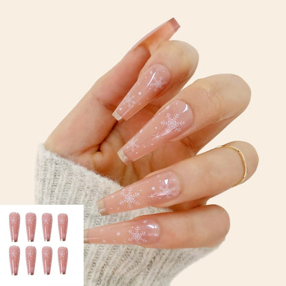 gifts for women hot sale new 24PCS Fake Nails With Glue Rhinestones Long Coffin Flame Press on Nails Detachable French Stick on Nails Art DIY faux ongles