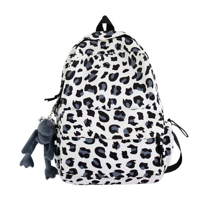 eybag Large Capacity Waterproof Fashion Nylon Women Backpack Female Leopard Print Travel Computer Bag College Girls School Bag