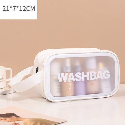 eybag Transparent PVC Women Cosmetic Bag Waterproof Travel Toiletries Storage Organize PU Make Up Bag Female Wash Bag Handbag