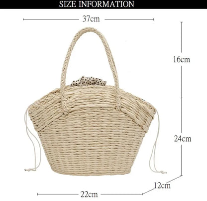 eybag Summer Straw Beach Bag Handmade Woven Women Shoulder Bags Rattan Bags Bohemian Casual Woven Shoulder Totes Handbag Big Capacity